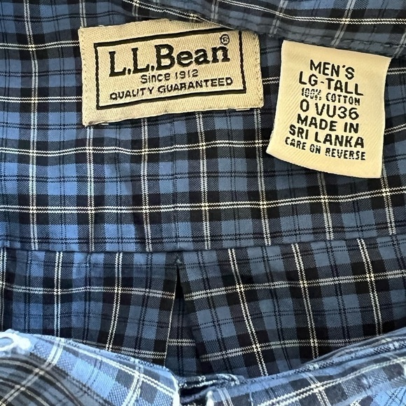LL Bean mens button up long sleeve shirt size Large Tall - Picture 3 of 4